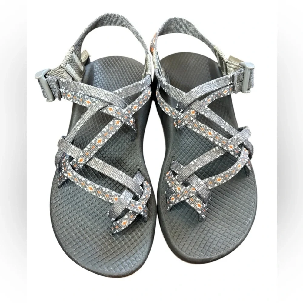 Chaco Women's Classic Creed Gray Orange Sport Outdoor Sandals Hiking Shoes sz 6